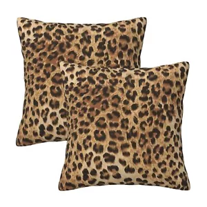 Leopard Pillow Covers 18x18 in Couch Pillow Case Sets of 2 Modern Decorative ... - Picture 1 of 7