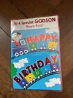Godson Birthday Card With A Tractor Or A Train
