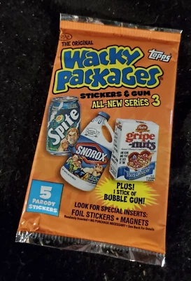 Classic WACKY PACKAGES - Sealed Pack of Series 3 Trading Card Stickers / 2006 - Image 1 of 2
