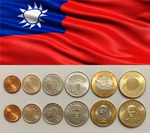 TAIWAN - SET completo di 6 monete (dollaro/yuan) 1981 - 2022, UNC - Foto 1 di 2