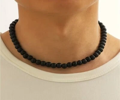 Perlenkette für Männer Schmuck Halskette Kette 45 cm  Unisex, Frauen - Bild 1 von 3