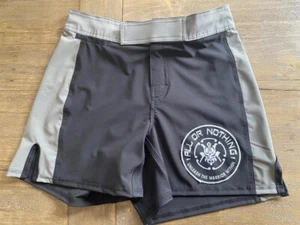 GREY BLK/Size 32 -USA MADE MMA SHORTS Grappling Shorts CROSS TRAINING SHORTS - Picture 1 of 8