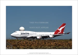 Qantas Boeing 747-438ER A1 Art Print – Arriving Sydney – 84 x 59 cm Poster - Picture 1 of 2