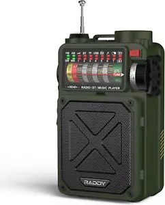 Kurzwellenradio FM-AM-SW Empfänger, 4000mAh Retro Radio Batteriebetrieben BT Lau - Bild 1 von 8