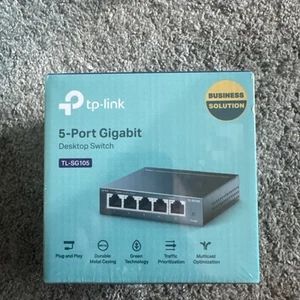 TP-Link TL-SG105, 5 Port Gigabit Unmanaged Ethernet Switch, Network Hub - Sealed - Picture 1 of 5