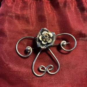 Vintage Sterling Silver 925 Flower Brooch - Picture 1 of 5
