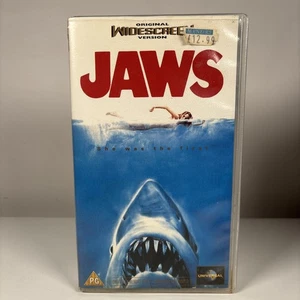 Jaws VHS Widescreen Version 1990s Universal – Classic Spielberg Thriller - Picture 1 of 8
