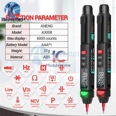 A3008 Mini Digital Multimeter Stift DC/AC Smart Spannungsprüfer Messgerät 6000 Stück - Bild 1 von 4