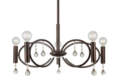 Forte Lighting 7114-05 Bronze 5-Light 22"W Chandelier - Image 1 of 4