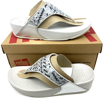 Fitflop женщин Lulu сандалии серебро блестками носок post повседневные туфли FN6-011 размер 8 - Изображение 1 из 4