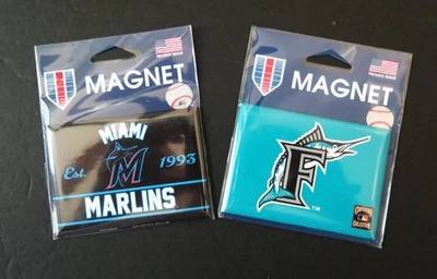 TWO (2) MIAMI MARLINS, 2.5" X 3.5" METAL MAGNETS FROM WINCRAFT - Image 1 of 3
