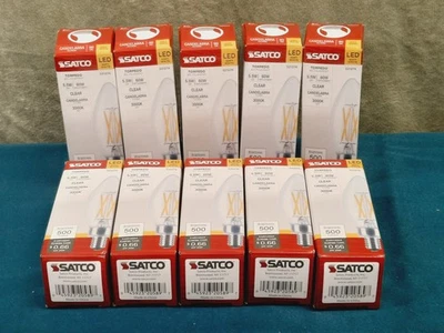 Satco S21274 - 5.5 Watt B11 LED Soft White Bulbs - 60 W - 3000K - 10 Bulbs *NEW* - Image 1 of 4