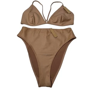 Bralette triángulo jersey mojado SKIMS + calzoncillo cintura alta Sienna grande - Imagen 1 de 9
