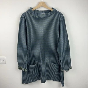 Seasalt Mawgan Porth Tunic Womens UK 20 Blue Yellow Jaquard Artist Roll Neck - Picture 1 of 14
