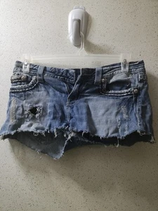 Miss Me Denim Shorts Cut Off Jeans Size 29 Studded Rhinestones Distressed - Picture 1 of 10