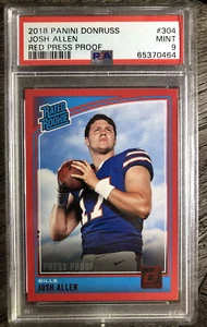 Josh Allen 2018 Panini Donruss Red Press Proof Rated Rookie RC PSA 9 Mint - Picture 1 of 2