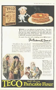 1919 TECO Pancake Flour antique PRINT AD breakfast feast buttermilk self rising - Picture 1 of 1