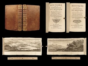 1704 Spanish Conquest of Mexico Solis Aztec Hernan Cortes Montezuma Cortez MAPS - Picture 1 of 24