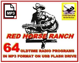 RED HORSE RANCH 64 Select Oldtime Radio Shows MP3 Format On USB Flash Drive - Picture 1 of 9