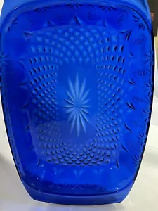 Avon Royal Saphir Auflauf Schale Diamant Kobaltblau Frankreich Palmblatt 13x8x2 - Bild 1 von 10