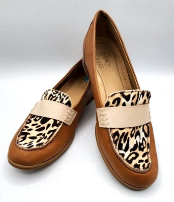 Naturalizer Veronica Loafer Tan Calf Hide Leopard Career Tribal Western Size 7.5 - Image 1 of 4