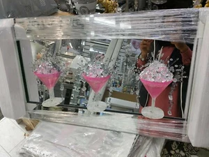 3D Pink Cocktail Glass Liquid Art Pictures size 85x45cm - Picture 1 of 4