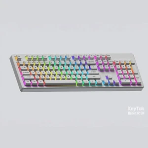 KeyTok OEM Profile Magic Lamp Black White Doubleshot Dye Sub Keycap Set PBT for - Picture 1 of 7
