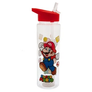 Super Mario Plastic Drinks Bottle 540ml Closable Drinking Spout Official NEW UK - Picture 1 of 4