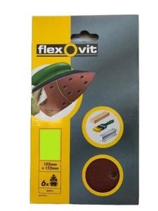 Flexovit Detail Sander Sandpaper 102mm x 152mm x 6 Sheets 80 Grit FOR BOSCH
