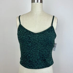 Gap Fit Leopardenmuster Tank ärmelloses bauchfreies Oberteil Sport gefütterter BH neu mit Etikett Petite L - Bild 1 von 8