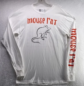 Parks & Recreation Mouse Rat Long Sleeve White T Shirt NWT Size Medium - Picture 1 of 5