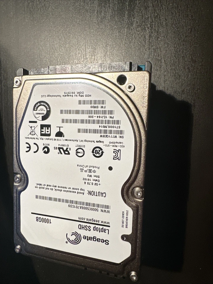 Seagate Laptop SSHD 1TB ST1000LM014 8GB NAND Flash 2.5" Solid Sata Hybrid Drive - Image 1 of 1