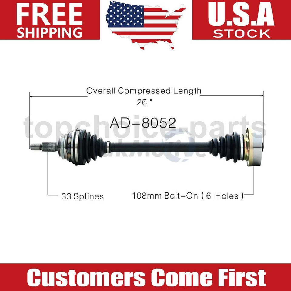 Eje CV delantero izquierdo del lado del conductor OE para Audi 5000 Quattro 2,2 L 1986-1988 Foto 1 de 1