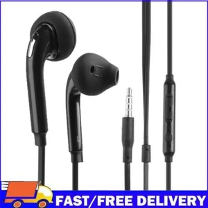 Flat 3.5mm Earphone Earpiece In Ear Earbuds for S6 Note4(Black) - Zdjęcie 1 z 12