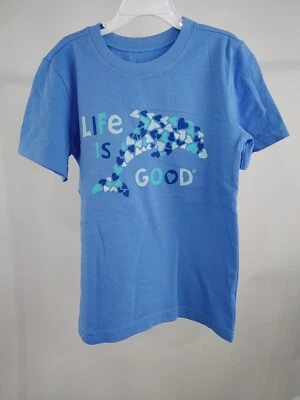 Camiseta trituradora manga corta Life is Good Kid Dolphin Hearts azul mediana 78205 Foto 1 de 4