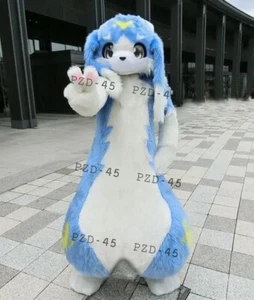 Long Fur Husky Dog Fox Mascot Costume Fursuit Halloween Suit Cosplay #413 - Picture 1 of 3