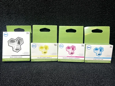 Genuine Dell 31 Ink Set V525w V725w Black & Colors - Image 1 of 4