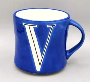 BRAND NEW Anthropologie Hand Painted Mug Monogram Initial V - Picture 1 of 4