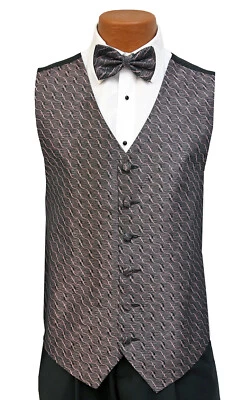 Men's Bill Blass Pink Tuxedo Vest with Bow Tie Wedding Groom Prom Cruise Formal - Image 1 of 4