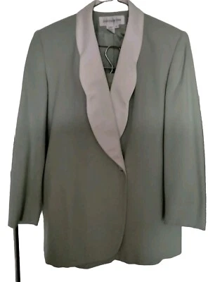 Traje de lana Worsted vintage Jones New York de dos piezas, verde y blanco, talla 6,... Foto 1 de 4