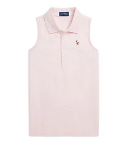 Polo Ralph Lauren Little & Big Girls Cotton Mesh Sleeveless Polo Shirt Pink New - Picture 1 of 4