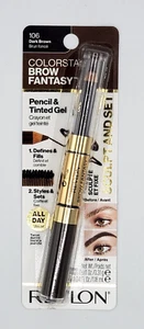 NEW Revlon ColorStay Brow Fantasy Eyebrow 2-in-1 Gel & Pencil 106 DARK BROWN - Picture 1 of 1
