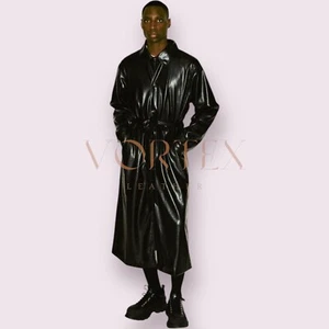 Cappotto uomo nero pelle causale vera pelle di agnello cappotto slim fit - Foto 1 di 9