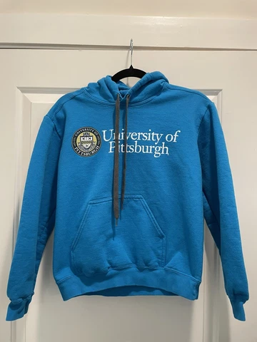 Vintage University Of Pittsburgh Panthers Football Blue Pullover Hoodie SZ Small Cover