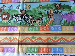 "Jungle-Rama" quilting fabric 1 yard by exclusively quilters adorable! - Picture 1 of 2