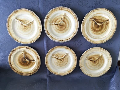 6 assiettes à asperges en grès longchamp - Photo 1/4