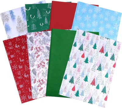 Christmas Tissue Paper, 80 Sheets, Holiday Patterns, Red Green White, 20X20 Inch - Image 1 of 4