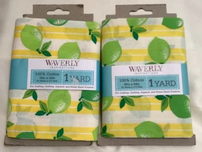 Tela de algodón precortada Waverly Inspirations 1 yarda limón sol 100 % algodón - 2 Foto 1 de 2