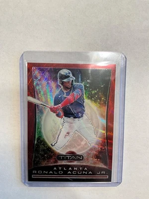 Ronald Acuna Jr 2020 Panini #18 Titan Ruby Wave /199 Atlanta Braves - Image 1 of 3