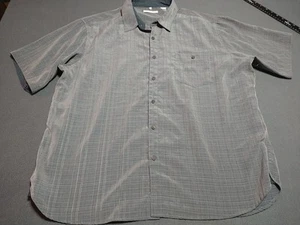 Campia Moda Shirt Men XXL Gray Classic Bowling Dad Travel Lightweight Button Up - Picture 1 of 9